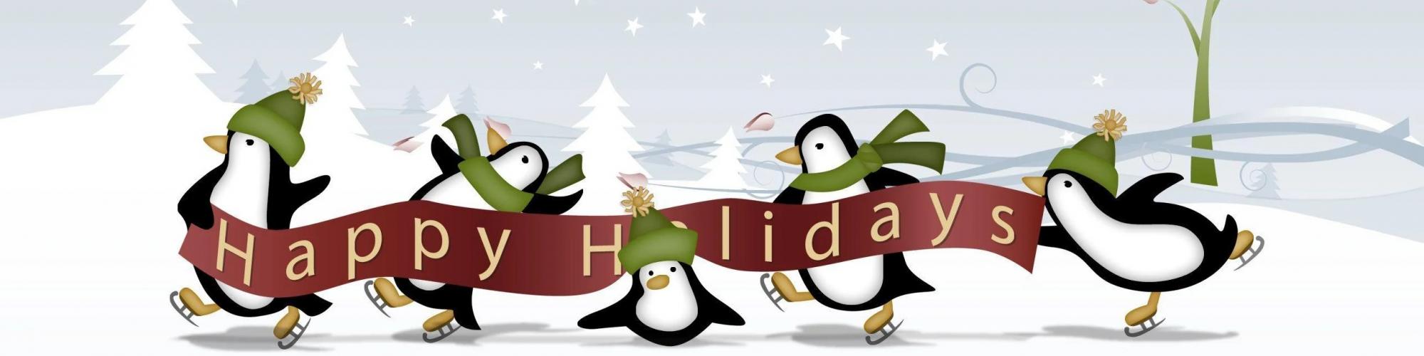 Happy Holidays with penguins